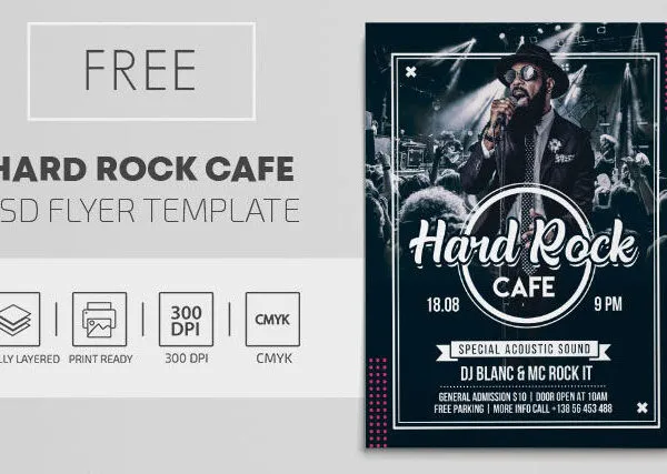 Dark Dotted Hard Rock Music Event Flyer Template 1
