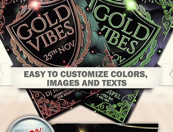 Dark Elegant Nightclub Party Flyer and Facebook Cover Template 1