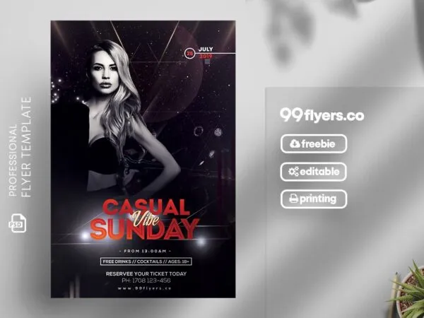 Dark Futuristic Nightclub Flyer Template 1