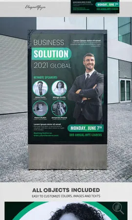 Dark Green Collage Modern Business and Corporate Poster Template 1