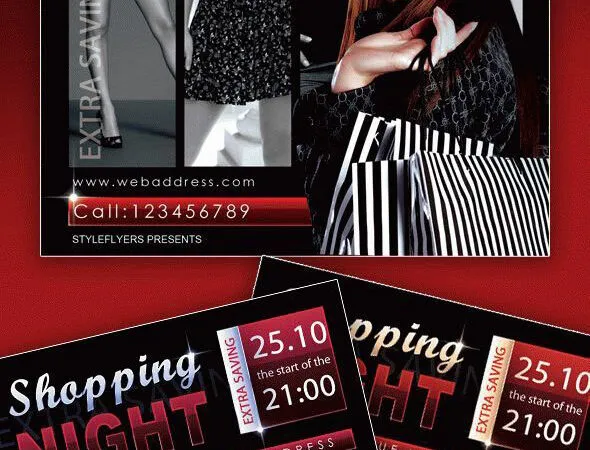 Dark Grid Boutique Sale Flyer Template 1