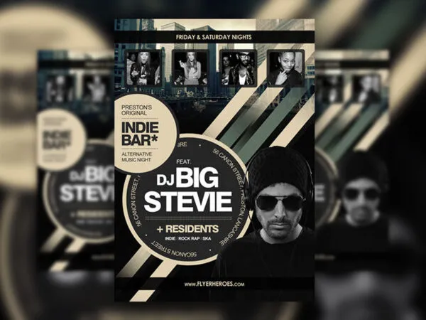 Dark Grid DJ Events Flyer Template 1