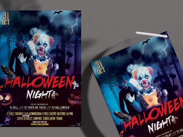 Dark Halloween Party Flyer Template 1