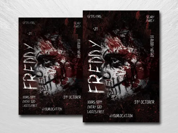 Dark Halloween Scary Night Party Flyer Template 1