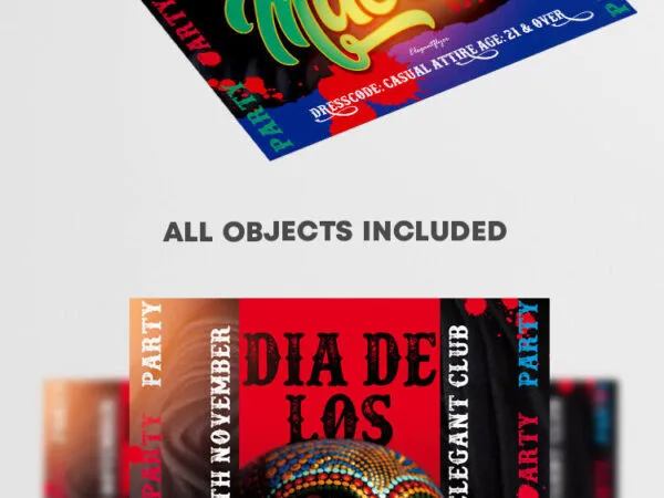 Dark Illustrative Dia De Los Muertos Flyer Template 1