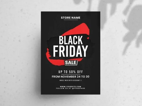 Dark Minimal Black Friday Sale Flyer Template 1