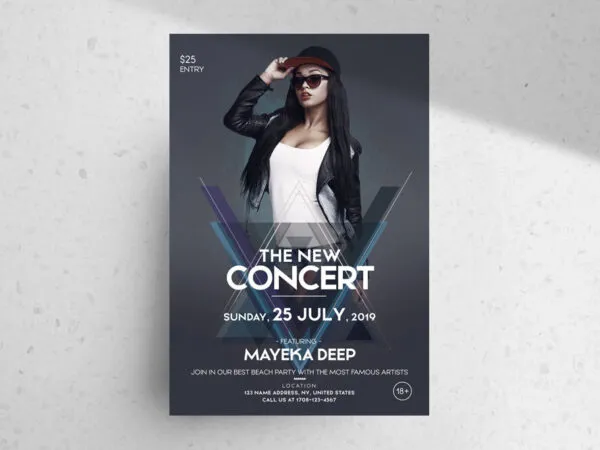 Dark Minimalistic Concert Flyer Template 1