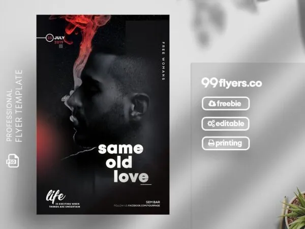 Dark Modern Club DJ Party Flyer Template 1