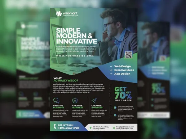 Dark Modern Corporate Flyer Template 1