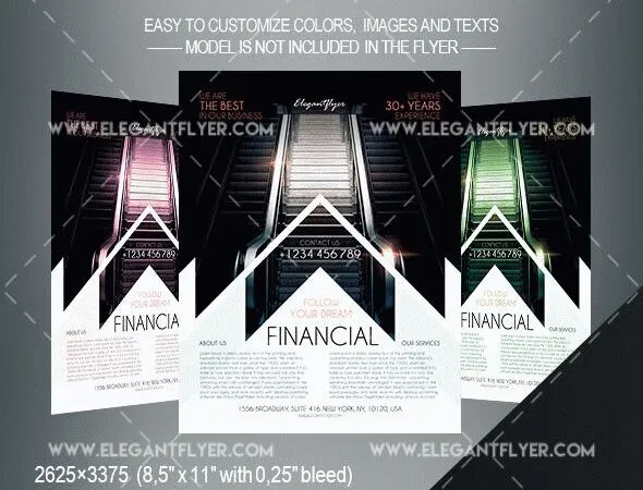 Dark Modern Financial Business Flyer and Facebook Cover Template 1