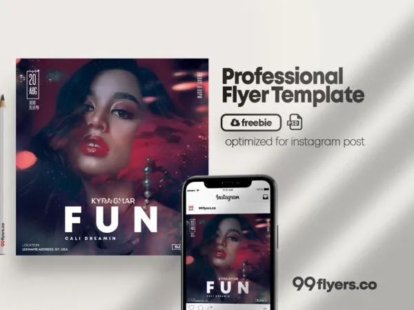 Dark Modern Nightclub Party Flyer Instagram Post Template 1