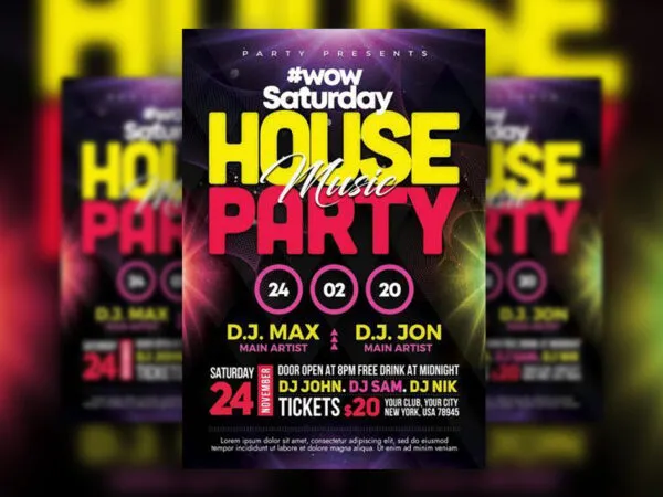 Dark Modern Nightclub Party Flyer Template 1