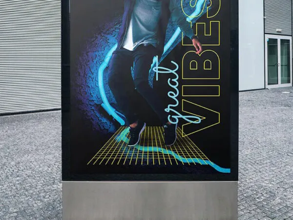 Dark Neon DJ Poster Template 1