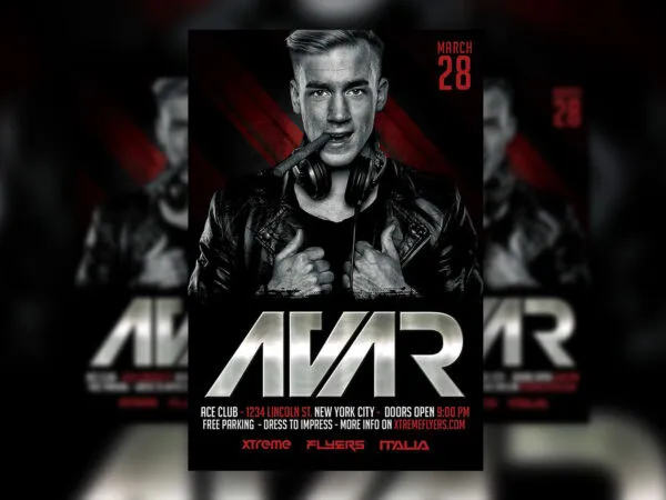 Dark Night Club Flyer with Special DJ Flyer Template 1