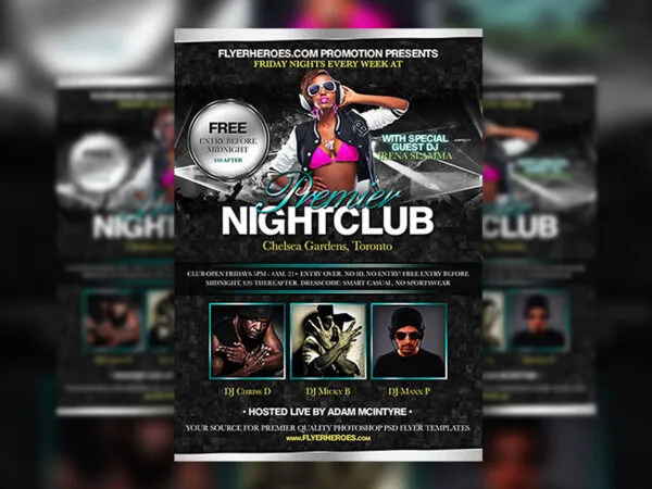 Dark Nightclub Party Flyer Template 1