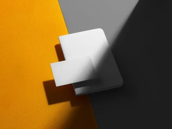 Dark Notebook and Business Card Mockup 1