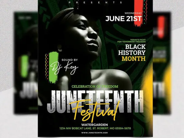 Dark Powerful Juneteenth Flyer Template 1