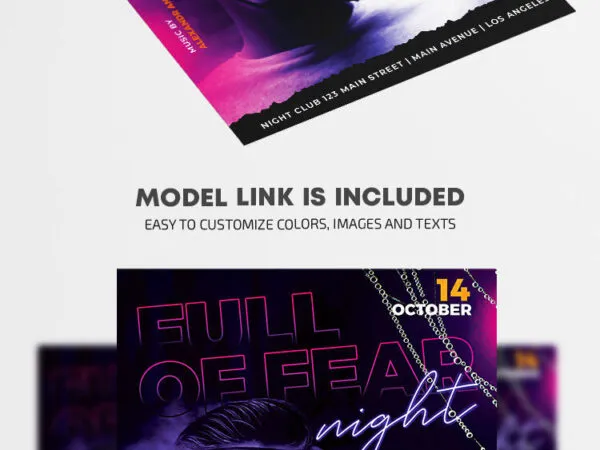 Dark Purple Smoky Halloween Party Flyer Template 1