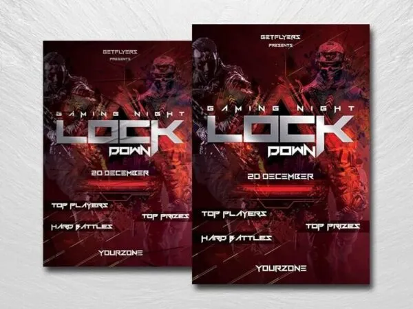 Dark Red Game Night Flyer Template 1