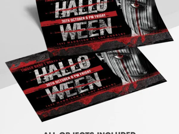 Dark Red Horror Halloween Party Flyer Template 1