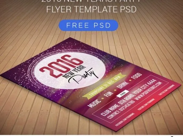 Dark Red Purple Glittering New Years Eve Party Flyer Template 1
