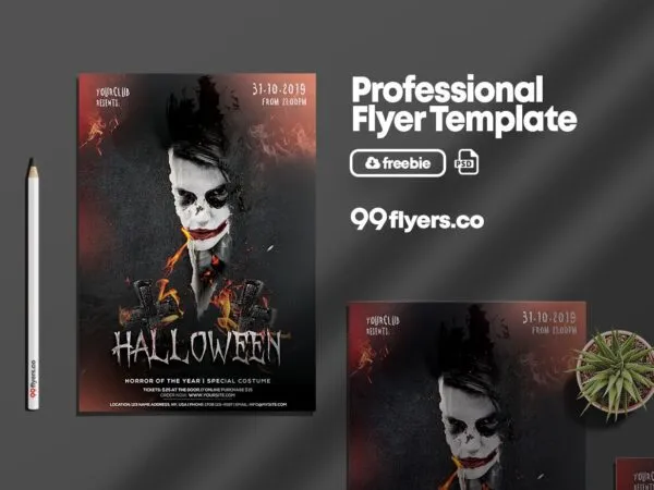 Dark Spooky Halloween Party Flyer Template 1