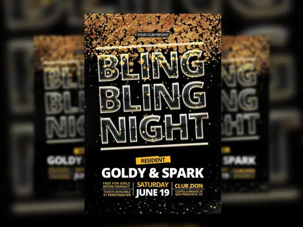 Dark Theme Club Party Flyer Template 1