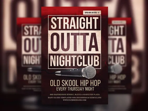 Dark Theme Hip Hop Flyer Template 1