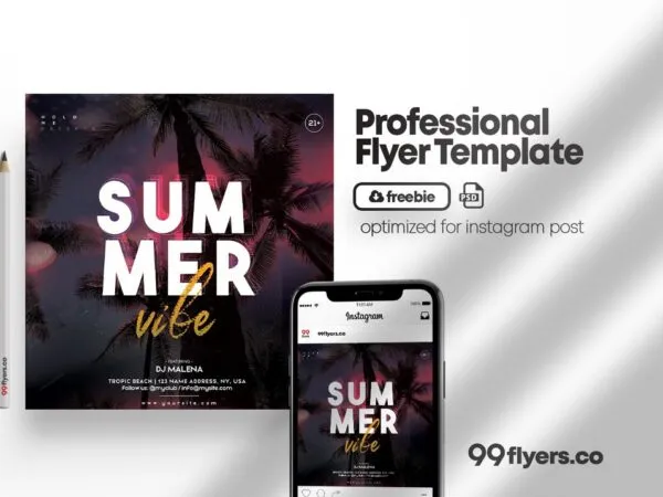 Dark Tropical Summer Event Flyer Template 1