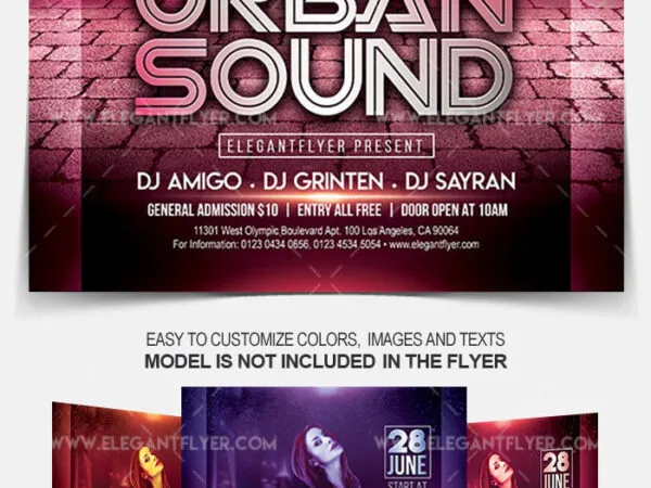 Dark Urban Nightclub Party Flyer and Facebook Cover Template 1