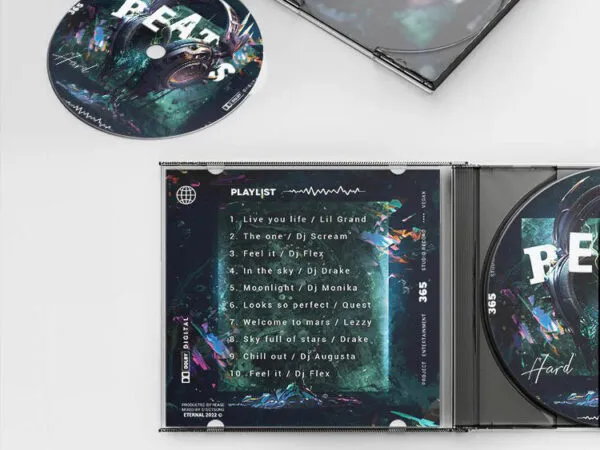 Dark Vibrant Beats CD and Album Cover Template 1