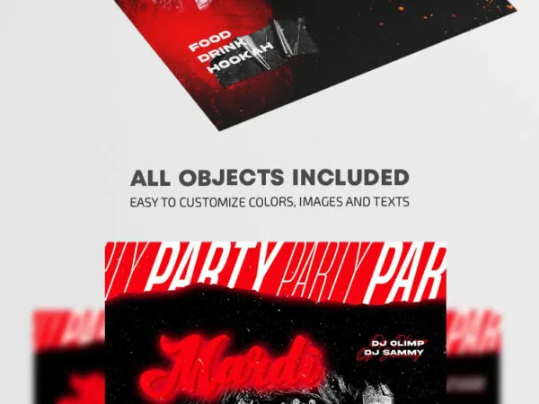 Dark and Classy Mardi Gras Party Flyer Template 1