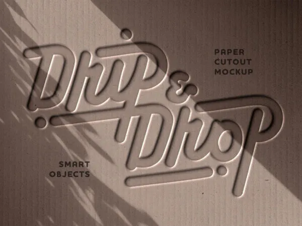 Debossed Cardboard Logo Mockup Text Effect 1