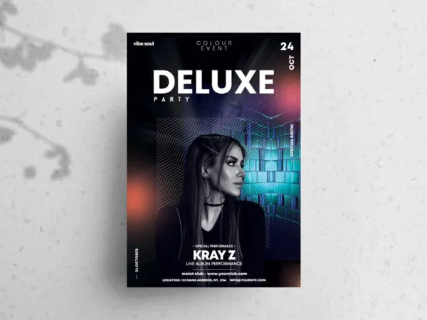 Deluxe Party and DJ Music Flyer Template 1