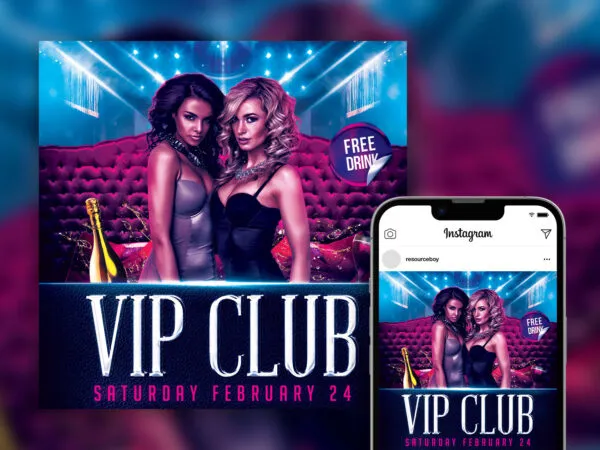 Deluxe Unique Saturday Night Party Instagram Post Template 1
