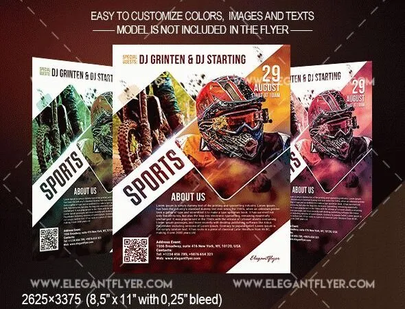 Diagonal Modern Sporting Event Flyer Along with Facebook Cover Templates 1