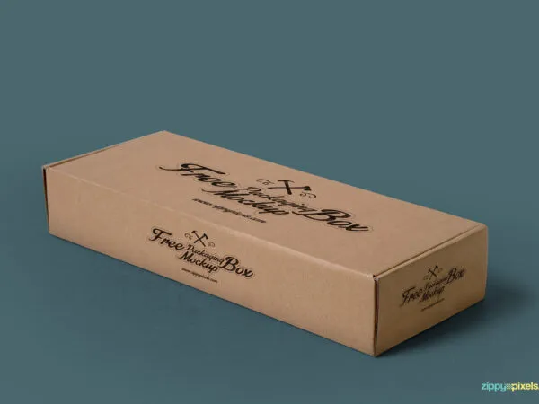 Different Shots of Cardboard Box Mockup 1