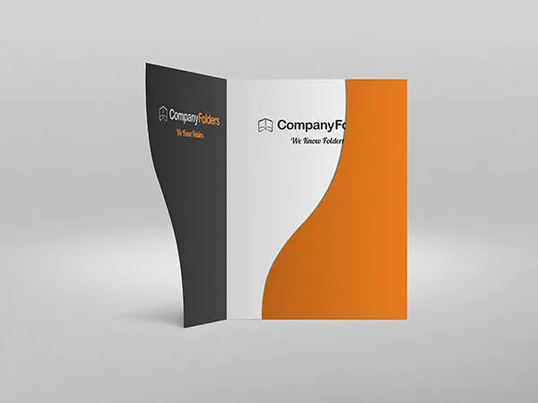 Different Views of Serpentine Trifold Folder Mockup 1