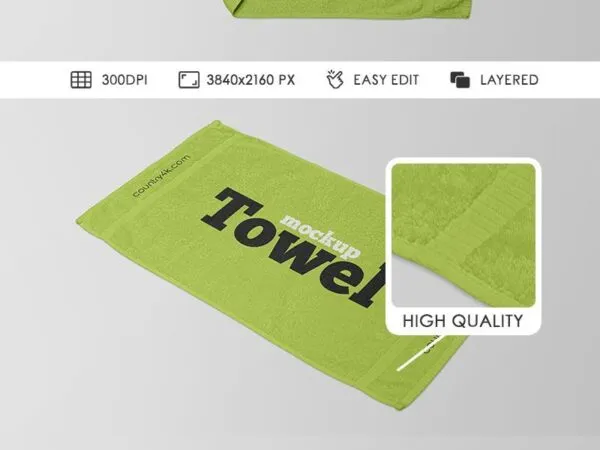 Different Views of Three Towel Mockups 1