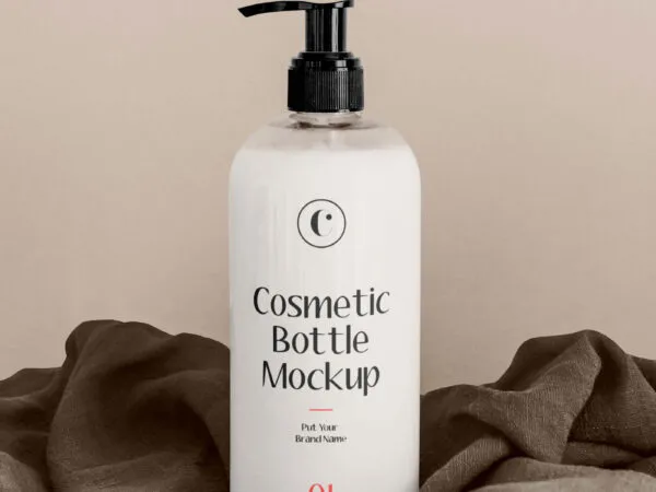 Dispenser Pump Cosmetics Bottle Mockup 1