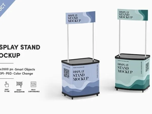 Display Stand Mockup in Perspective View 1