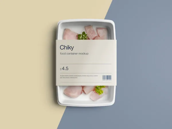 Disposable Food Container Mockup Top View 1