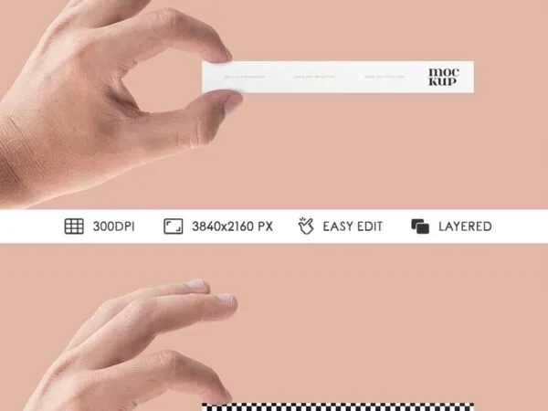 Disposable Perfume Test Strip Mockup in Hand 1