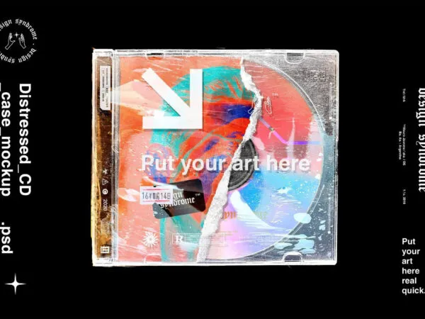 Distressed CD Cover Mockup 1