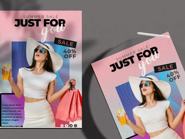 Dots Modern Summer Sale Flyer Template 1