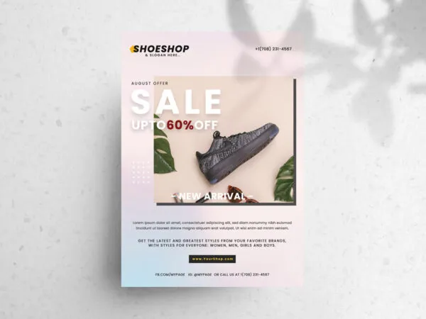 Dots Professional Shoes Sale Flyer Template 1