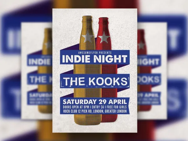 Dotted Indie Rock Event Flyer Template 1