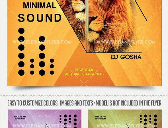 Dotted Modern Music Party Flyer Template and Facebook Cover 1