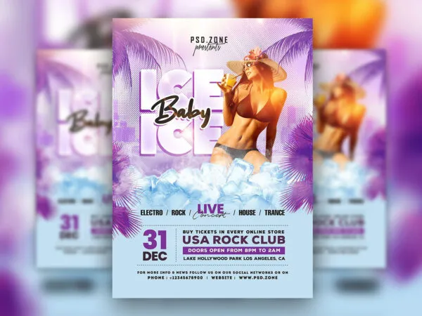 Dotted Urban Ice Cold Club Party Flyer Template 1