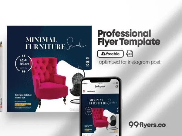 Dotted and Aesthetic Furniture Flyer Template 1